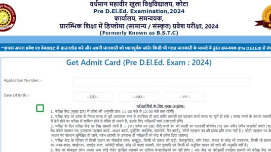 BSTC Rajasthan Pre DElEd admit card 2024 released (predeledraj2024.in, screenshot)