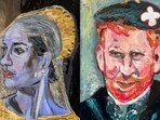 Meghan Markle and Prince Harry have been depicted as "historic royals" in artwork created by Dan Llywelyn Hall.