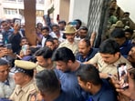 Actor Darshan being taken to a Bengaluru court in connection with the Renukaswamy murder case.