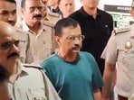 Delhi CM and AAP leader Arvind Kejriwal being produced before the Rouse Avenue Court