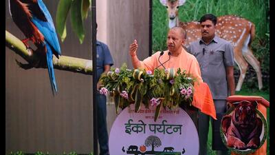 Chief minister Yogi Adityanath attends the ‘Eco-Tourism Samvaad’ program organized by the UP eco-tourism development board at Indira Gandhi Pratishthan in Lucknow, on Wednesday. (Deepak Gupta/HT Photo) Chief minister Yogi Adityanath attends the ‘Eco-Tourism Samvaad’ program organized by the UP eco-tourism development board at Indira Gandhi Pratishthan in Lucknow, on Wednesday. (Deepak Gupta/HT Photo)