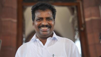 Congress MP K Suresh at the Parliament House complex on Tuesday. (PTI Photo) Congress MP K Suresh at the Parliament House complex on Tuesday. (PTI Photo)