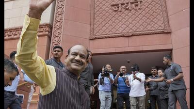 New Delhi: BJP MP Om Birla arrives at the Parliament House complex during the first session of the 18th Lok Sabha, in New Delhi, Wednesday, June 26, 2024. Birla was later elected as the Speaker of Lok Sabha. (PTI Photo/Shahbaz Khan) (PTI06_26_2024_000289A) (PTI) New Delhi: BJP MP Om Birla arrives at the Parliament House complex during the first session of the 18th Lok Sabha, in New Delhi, Wednesday, June 26, 2024. Birla was later elected as the Speaker of Lok Sabha. (PTI Photo/Shahbaz Khan) (PTI06_26_2024_000289A) (PTI)