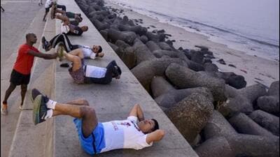 People exercising at Marine Drive in Mumbai. (Kunal Patil/HT File Photo) People exercising at Marine Drive in Mumbai. (Kunal Patil/HT File Photo)