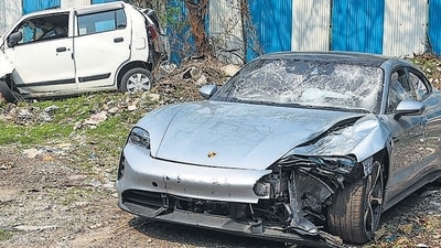 The minor, allegedly driving the sports car at high speed while intoxicated, crashed into a bike, killing two software engineers in Kalyani Nagar area of Pune (PTI) The minor, allegedly driving the sports car at high speed while intoxicated, crashed into a bike, killing two software engineers in Kalyani Nagar area of Pune (PTI)