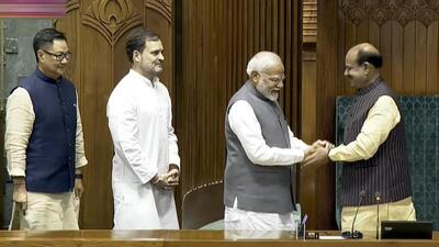 With this win, he became the first Speaker to retain the post in the Lower House in the past 39 years. (PTI photo) With this win, he became the first Speaker to retain the post in the Lower House in the past 39 years. (PTI photo)