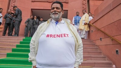Bihar MP Pappu Yadav at the Parliament House complex during the first session of the 18th Lok Sabha in New Delhi. (PTI) Bihar MP Pappu Yadav at the Parliament House complex during the first session of the 18th Lok Sabha in New Delhi. (PTI)