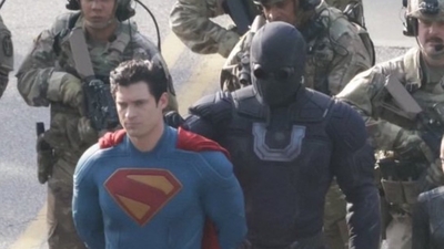 Leaked photos from James Gunn's movie set show David Corenswet's