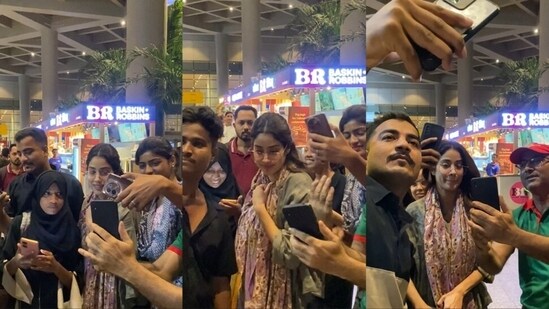 Janhvi Kapoor was spotted at the Mumbai airport.