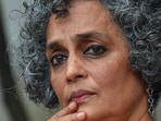 Writer Arundhati Roy at a press conference in New Delhi. Writer Arundhati Roy at a press conference in New Delhi.