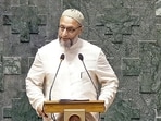 All India Majlis-e-Ittehadul Muslimeen (AIMIM) MP Asaduddin Owaisi takes oath as a Member of the 18th Lok Sabha