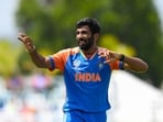 Jasprit Bumrah of India reacts during the ICC men's Twenty20 World Cup 2024 Super Eight cricket match between Afghanistan and India Jasprit Bumrah of India reacts during the ICC men's Twenty20 World Cup 2024 Super Eight cricket match between Afghanistan and India