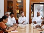 Rahul Gandhi, Congress chief Mallikarjun Kharge at the INDIA bloc meeting. Rahul Gandhi, Congress chief Mallikarjun Kharge at the INDIA bloc meeting.