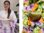 Check out Bhagyashree's easy and healthy veggie rice paper rolls recipe.