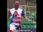 Snapshot of Snoop Dogg running at the 2024 US Olympic Trials. Snapshot of Snoop Dogg running at the 2024 US Olympic Trials.