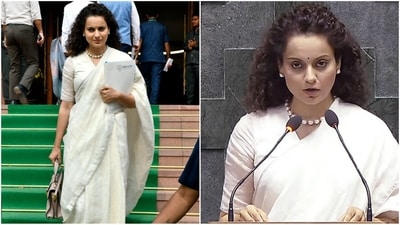 Want to style your white saree like a pro? Take notes from Kangana. She wore an ethereal white saree paired with a matching V-neck blouse. Her look was perfectly elevated by a statement pearl necklace adorning her neck, stud earrings, and a stylish handbag. (HT photo) Want to style your white saree like a pro? Take notes from Kangana. She wore an ethereal white saree paired with a matching V-neck blouse. Her look was perfectly elevated by a statement pearl necklace adorning her neck, stud earrings, and a stylish handbag. (HT photo)