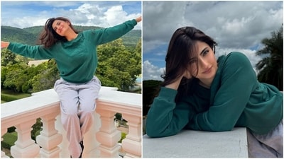 Palak Tiwari's latest look is all about effortless styling. If you're seeking comfort without compromising on trendiness, her recent outfit offers ideal inspiration. She paired a dark green sweatshirt with comfortable grey pants, complementing the ensemble with winged eyeliner, blushed cheeks, nude lipstick, and loose tresses to complete her chic look. (Instagram) Palak Tiwari's latest look is all about effortless styling. If you're seeking comfort without compromising on trendiness, her recent outfit offers ideal inspiration. She paired a dark green sweatshirt with comfortable grey pants, complementing the ensemble with winged eyeliner, blushed cheeks, nude lipstick, and loose tresses to complete her chic look. (Instagram)