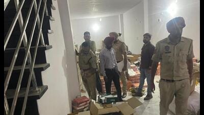 Cops seize the drugs from the house of an accused in Maur town of Bathinda.