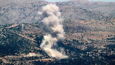 A smoke plume billows during Israeli bombardment on the village of Kfarshuba in south Lebanon near the border with Israel on June 26, 2024 amid ongoing cross-border tensions as fighting continues between Israel and Hamas in the Gaza Strip. (AFP) A smoke plume billows during Israeli bombardment on the village of Kfarshuba in south Lebanon near the border with Israel on June 26, 2024 amid ongoing cross-border tensions as fighting continues between Israel and Hamas in the Gaza Strip. (AFP)