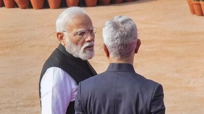 PM Narendra Modi with S Jaishankar. PM Narendra Modi with S Jaishankar.