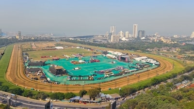 Mumbai, India. Jan 27,2024 - Maharashtra government and the Brihanmumbai Municipal Corporation (BMC) proposed a theme park at the racecourse, which is spread over 120 acres in South Mumbai. Jan 27,2024 (Photo by Raju Shinde/HT Photo) Mumbai, India. Jan 27,2024 - Maharashtra government and the Brihanmumbai Municipal Corporation (BMC) proposed a theme park at the racecourse, which is spread over 120 acres in South Mumbai. Jan 27,2024 (Photo by Raju Shinde/HT Photo)