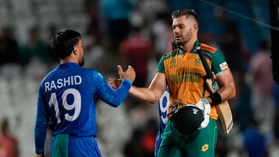 South Africa defeated Afghanistan by nine wickets in the T20 World Cup 2024 semi-final in Tarouba on Thursday. The win saw them reach their maiden World Cup final. (PTI) South Africa defeated Afghanistan by nine wickets in the T20 World Cup 2024 semi-final in Tarouba on Thursday. The win saw them reach their maiden World Cup final. (PTI)