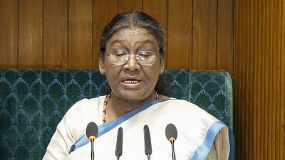 President Droupadi Murmu addresses the joint sitting of the Lok Sabha and Rajya Sabha, in New Delhi (PTI) President Droupadi Murmu addresses the joint sitting of the Lok Sabha and Rajya Sabha, in New Delhi (PTI)