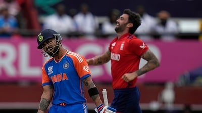 Virat Kohli has scored just 75 runs in seven innings at the T20 World Cup (PTI) Virat Kohli has scored just 75 runs in seven innings at the T20 World Cup (PTI)