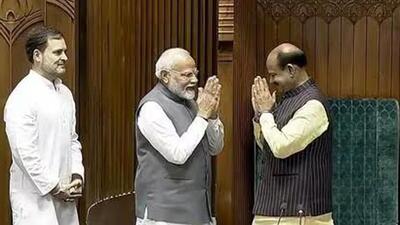 Prime Minister Narendra Modi with Lok Sabha Speaker Om Birla (PTI Photo) Prime Minister Narendra Modi with Lok Sabha Speaker Om Birla (PTI Photo)