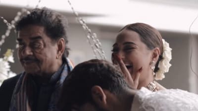 A candid moment from Sonakshi Sinha and Zaheer Iqbal's wedding video. A candid moment from Sonakshi Sinha and Zaheer Iqbal's wedding video.