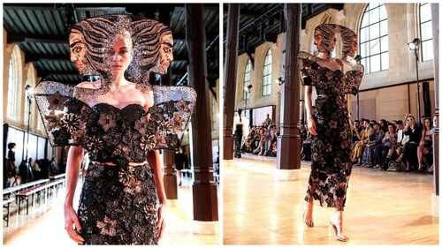 Rahul Mishra's creation on a model. Rahul Mishra's creation on a model.