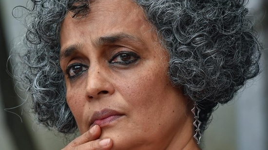 New Delhi: In this Thursday, Aug 30, 2018 file photo, writer and activist Arundhati Roy at a press conference, in New Delhi. (PTI Photo/Kamal Kishore) (HT_PRINT)