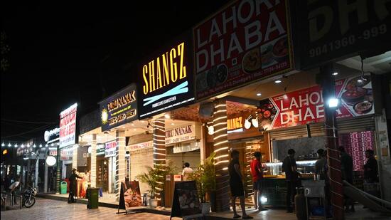 FIRST DAY. FIRST SHOW: A view of the Sector 44 market in Chandigarh on Thursday. (Keshav Singh/HT)