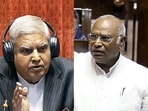 Rajya Sabha chairperson Jagdeep Dhankhar and Leader of Opposition in RS Mallikarjun Kharge. Rajya Sabha chairperson Jagdeep Dhankhar and Leader of Opposition in RS Mallikarjun Kharge.