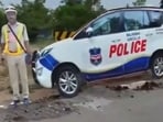 Telangana Police's cardboard cutouts to deter rulebreakers. Telangana Police's cardboard cutouts to deter rulebreakers.