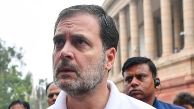 Congress MP Rahul Gandhi at the Parliament during the 5th day of the 18th Lok Sabha session. (ANI file photo) Congress MP Rahul Gandhi at the Parliament during the 5th day of the 18th Lok Sabha session. (ANI file photo)
