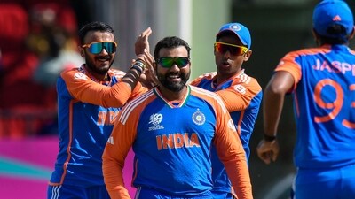 Axar Patel (L), Suryakumar Yadav (R) and Rohit Sharma (C) of India celebrate (AFP) Axar Patel (L), Suryakumar Yadav (R) and Rohit Sharma (C) of India celebrate (AFP)