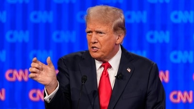 Republican presidential candidate former President Donald Trump speaks during a presidential debate hosted by CNN with President Joe Biden, Thursday, June 27, 2024, in Atlanta. (AP) Republican presidential candidate former President Donald Trump speaks during a presidential debate hosted by CNN with President Joe Biden, Thursday, June 27, 2024, in Atlanta. (AP)