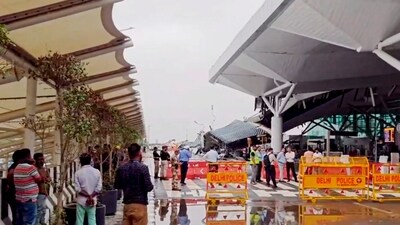 Delhi airport roof collapse: Besides the roof sheet, the support beams collapsed, damaging the cars parked in the pick-up and drop area of the terminal. A search operation was conducted to make sure no one was trapped inside the damaged vehicles, officials said. The injured were taken to Medanta Hospital in Gurugram.&nbsp; (PTI)