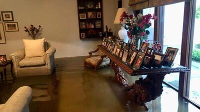 Water from a flooded road entered a house in Maharani Bagh, damaging furniture. (HT Photo) Water from a flooded road entered a house in Maharani Bagh, damaging furniture. (HT Photo)