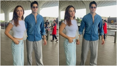Kiara Advani and Sidharth Malhotra spark buzz with their chic airport style. (HT Photo/VarinderChawla) Kiara Advani and Sidharth Malhotra spark buzz with their chic airport style. (HT Photo/VarinderChawla)