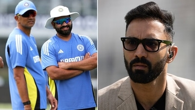 Dinesh Karthik (R) had a couple of special mentions for Rahul Dravid and Rohit Sharma. (AFP-Getty) Dinesh Karthik (R) had a couple of special mentions for Rahul Dravid and Rohit Sharma. (AFP-Getty)