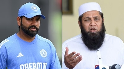 Inzamam (R) didn't take kindly to Rohit's 'use your brain' remark (Getty-AFP)