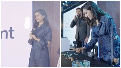 Shraddha Kapoor broke some walnuts to promote a phone. Shraddha Kapoor broke some walnuts to promote a phone.