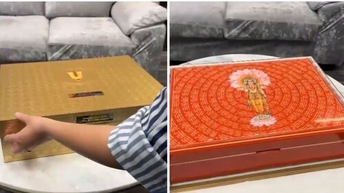 Anant Ambani and Radhika Merchant's wedding invite. (ANI) Anant Ambani and Radhika Merchant's wedding invite. (ANI)