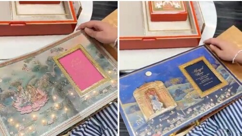 A closer look at the Ambani wedding invite. (ANI) A closer look at the Ambani wedding invite. (ANI)
