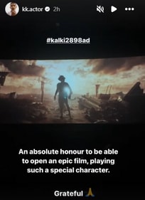 A screengrab of Krishnakumar's Instagram stories. A screengrab of Krishnakumar's Instagram stories.