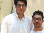 Junaid Khan with his father, actor Aamir Khan. Junaid Khan with his father, actor Aamir Khan.