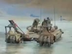 Attempts to rescue the tank crew by a squad of combat engineers failed because of the strong currents, (Twitter Photo) Attempts to rescue the tank crew by a squad of combat engineers failed because of the strong currents, (Twitter Photo)