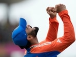 India's Virat Kohli celebrates after their win against South Africa in the ICC Men's T20 World Cup final cricket match at Kensington Oval in Bridgetown, Barbados, Saturday, June 29, 2024. India's Virat Kohli celebrates after their win against South Africa in the ICC Men's T20 World Cup final cricket match at Kensington Oval in Bridgetown, Barbados, Saturday, June 29, 2024.